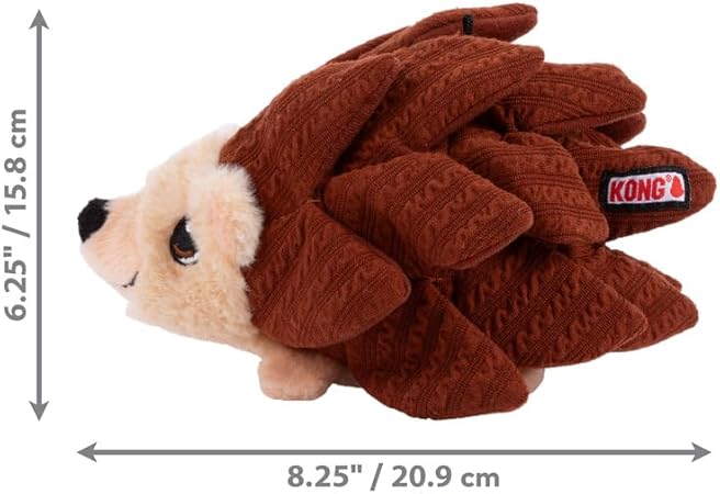 Kong Layerz Forage Hedgehog Treat-Pocketed Snuffle Crackle and Squeak Plush Dog Toy - Medium