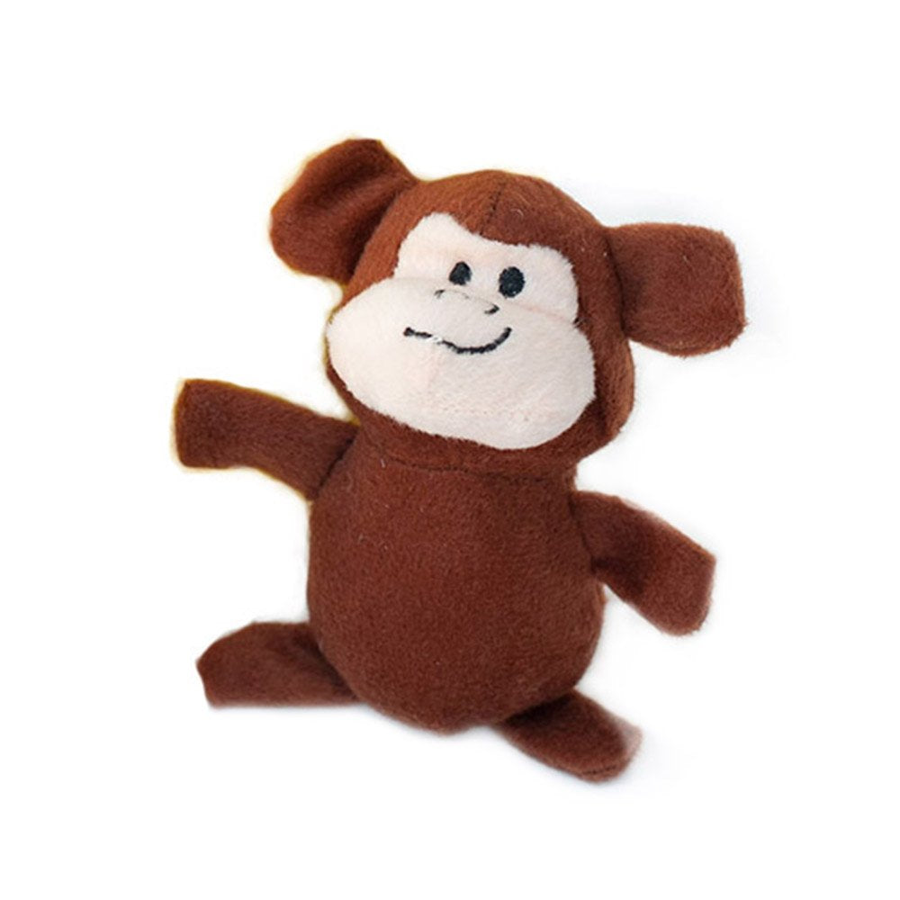 Zippy Paws Burrow Monkey and Banana Hide-and-Seek Interactive Squeak and Plush Dog Toy  