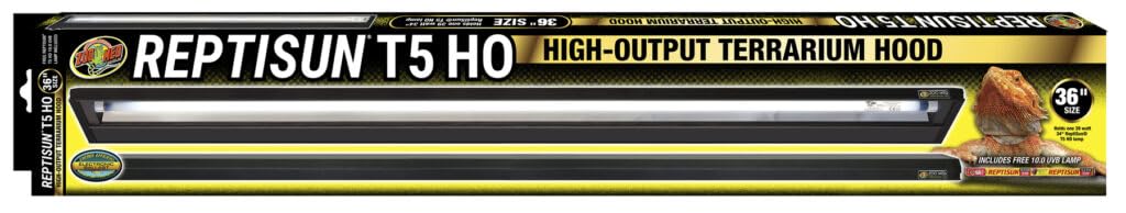 Zoo Med Laboratories ReptiSun T5 High-Output UVB Terrarium Light Fixture and Hood 36 Inch