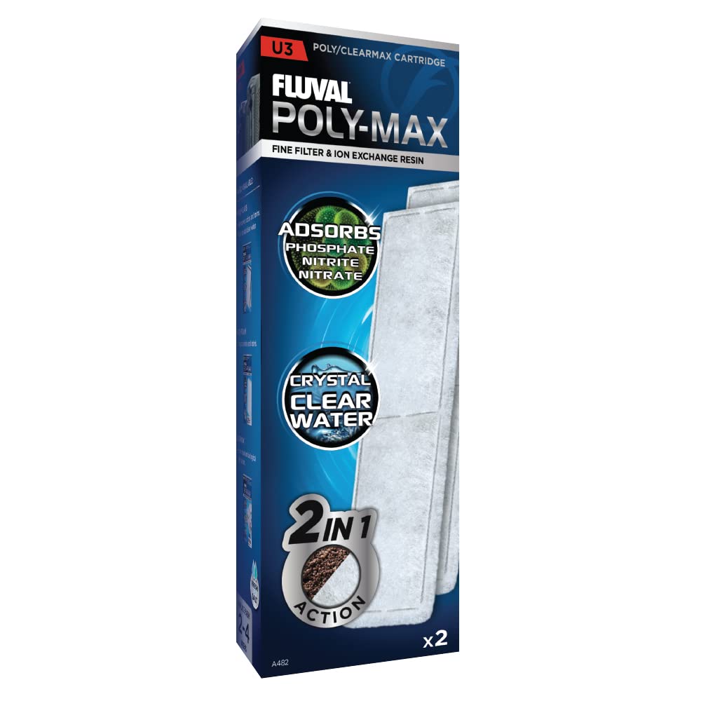 Fluval U3 U-Series Poly-Max Clear Water and Algae Aquarium Filter Media Cartridge - 2 Pack Default Title
