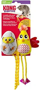 Kong Scrattles Duos Chicken and Egg Crinkle and Rattle Catnip Cat Toy - 2 Pack