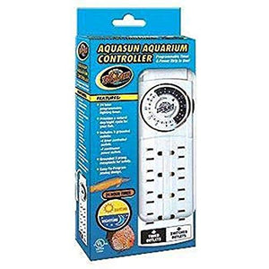Zoo Med Laboratories AquaSun Aquarium Controller and Timer 8-Outlet DC Power Strip - White