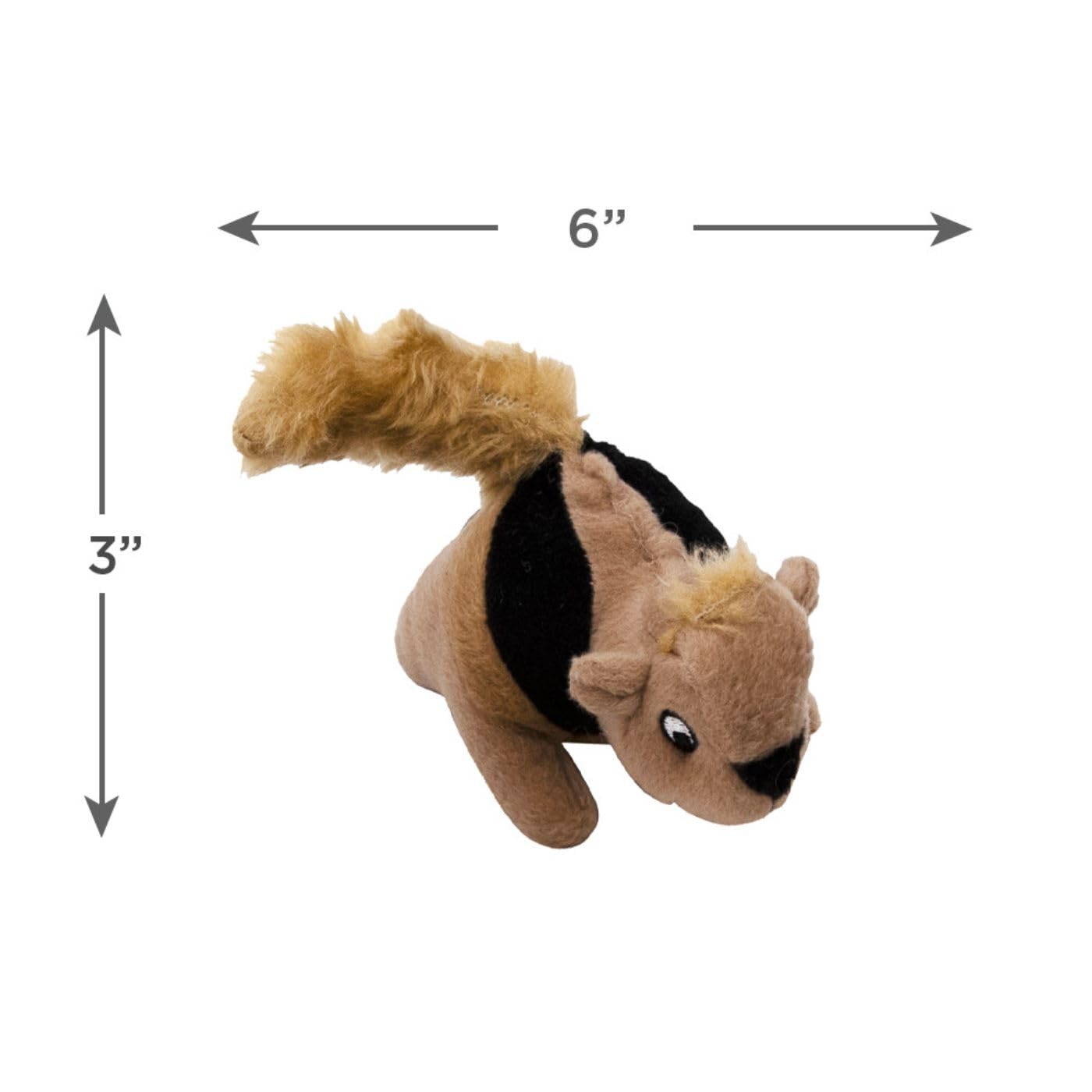 Outward Hound Squeakn' Animals Squirrel Squeak and Plush Dog Toys - Brown - 3 Pack  