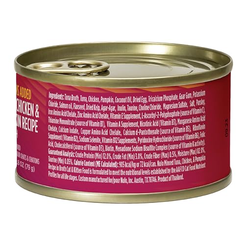 Nulo Grain-Free Minced Tuna Chicken and Pumpkin in Broth Kitten and Adult Canned Cat Food