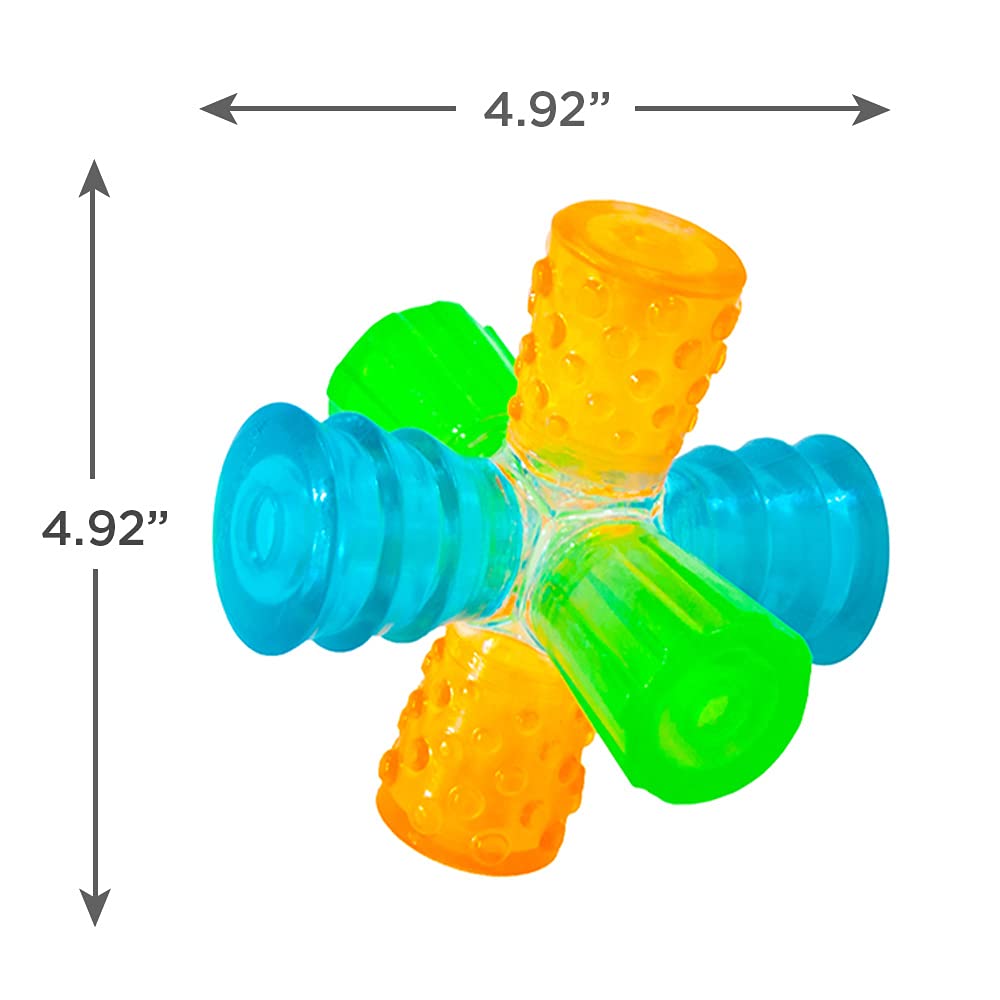 Outward Hound Triple Jack Dental Textured Multi-Sounding Bounce and Fetch Dog Toy  