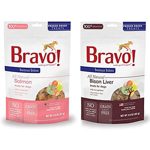 BRAVO! Bonus Bites Freeze-Dried Buffalo Liver Dog Treats - 3 Oz
