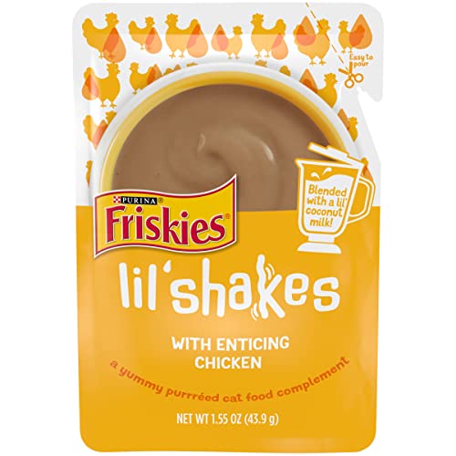 Purina Friskies Lil' Shakes Turkey Puree with Coconut Milk with Cat Food or Topper Pouch - 1.55 Oz - Case of 16  