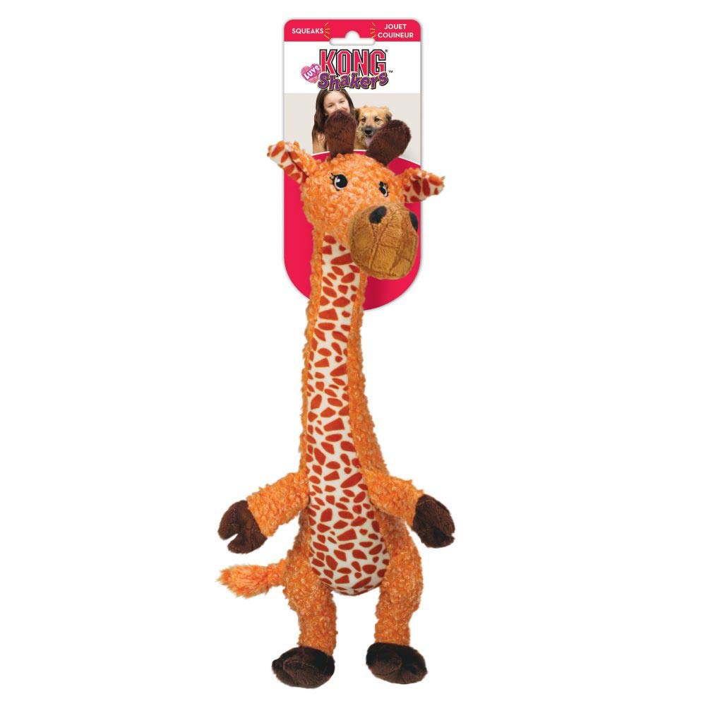 Kong Shakers Giraffe Squeak and Plush Dog Toy - Small  