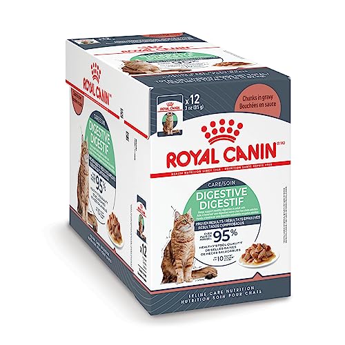 Royal Canin Feline Care Nutrition Digest Sensitive Chunks in Gravy Wet Cat Food Pouch - 3 Oz - Case of 12  