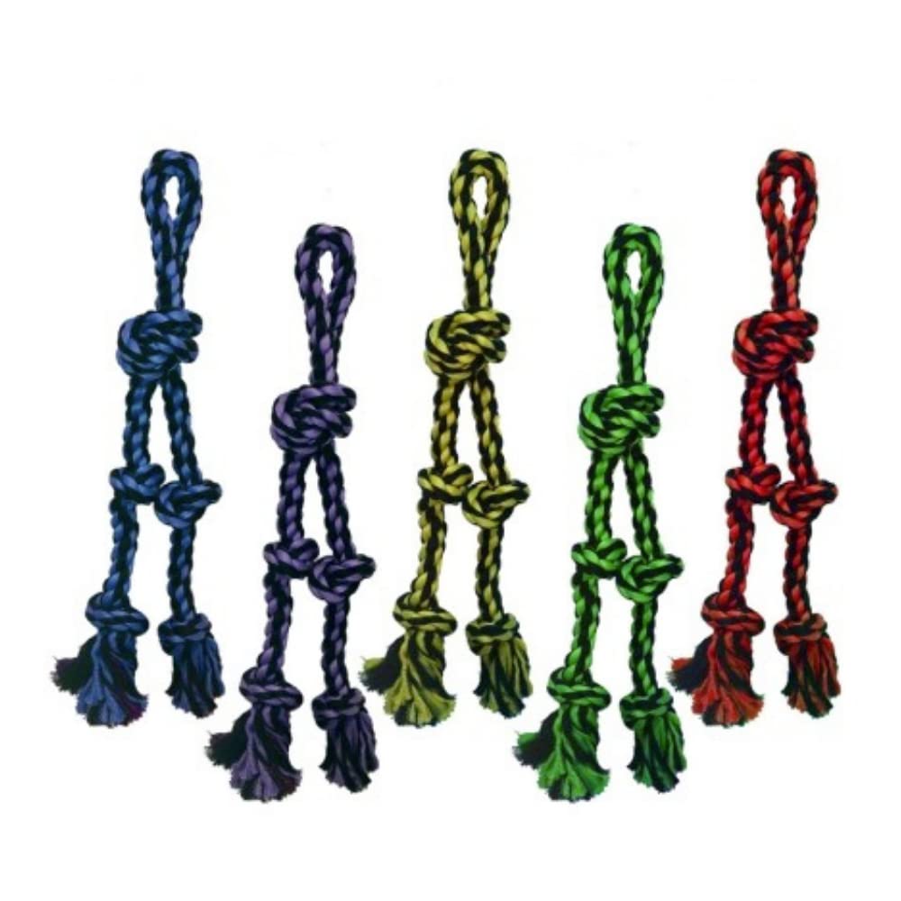Multipet Nuts for Knots Dangler Rope and Tug Dog Toy - Assorted - 15" Inches  