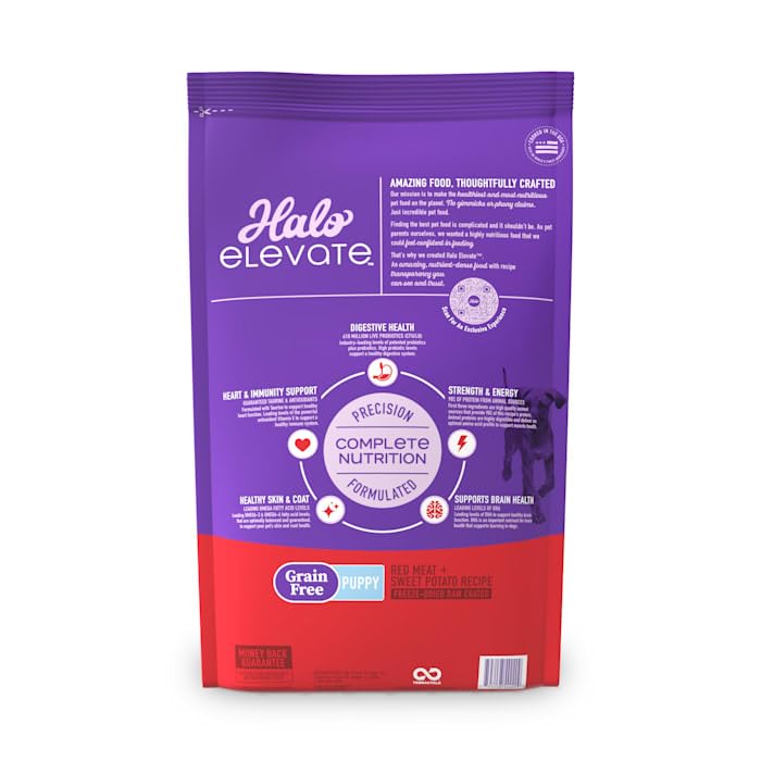 Halo Pets Elevate Grain-Free Red Meat Recipe Puppy Dry Dog Food - 20 Lbs  