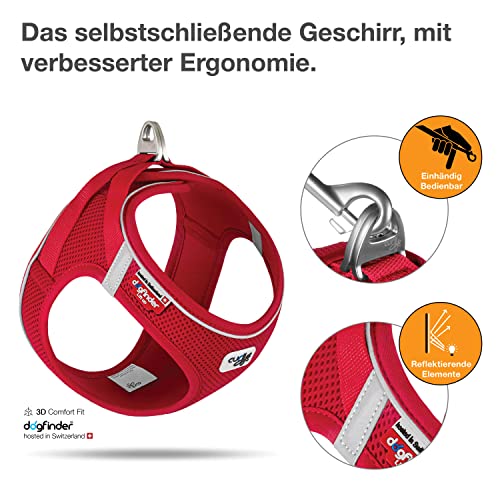 Curli Magnetic Vest V2 Air-Mesh Dog Harness - Red - Medium - Dogs 13.2 to 19.8 Lbs