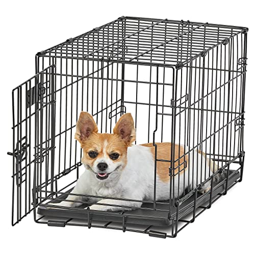 Midwest Lifestages Metal Folding Single Door Dog Crate with Divider - 22" X 13" X 16" I...