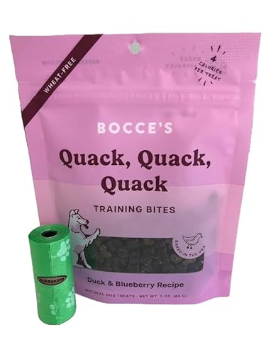 Bocce's Bakery Quack Quack Training Bites Duck and Blueberry Soft and Chewy Dog Treats - 3 Oz