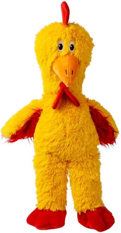 Kong Knots Chicken Internally Knotted Low-Stuffing Squeak and Plush Dog Toy - Yellow - Medium/Large