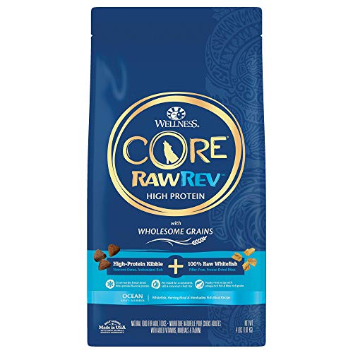 Wellness Core Raw-Rev Oceans Recipe with Freeze-Dried Whitefish and Wholesome Grains Ad...