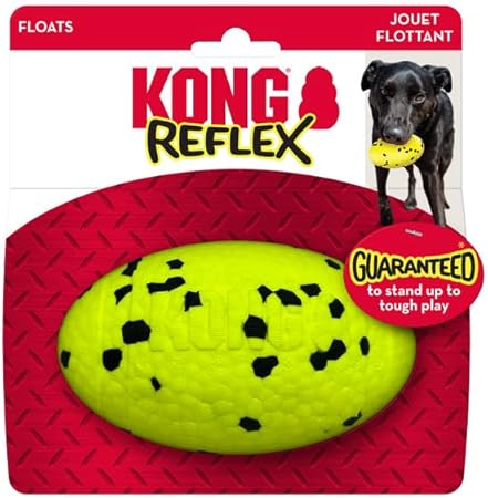 Kong Reflex Football Durable TPU Foam Fetch and Floating Dog Toy - Medium/Large
