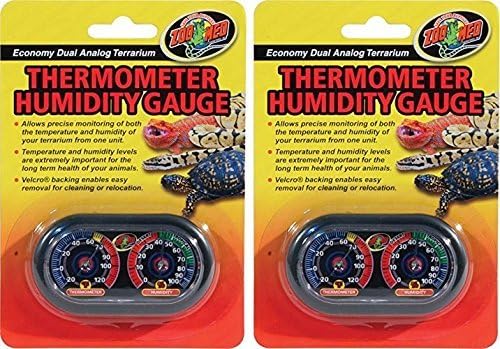 Zoo Med Laboratories Dual Analog Terrarium Economy Reptile Thermomoter and Humidity Gauge  
