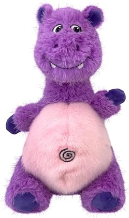 Kong Knots Belly Hippo Internal Knotted Ball Low-Stuffing Squeak and Plush Dog Toy - Medium/Large