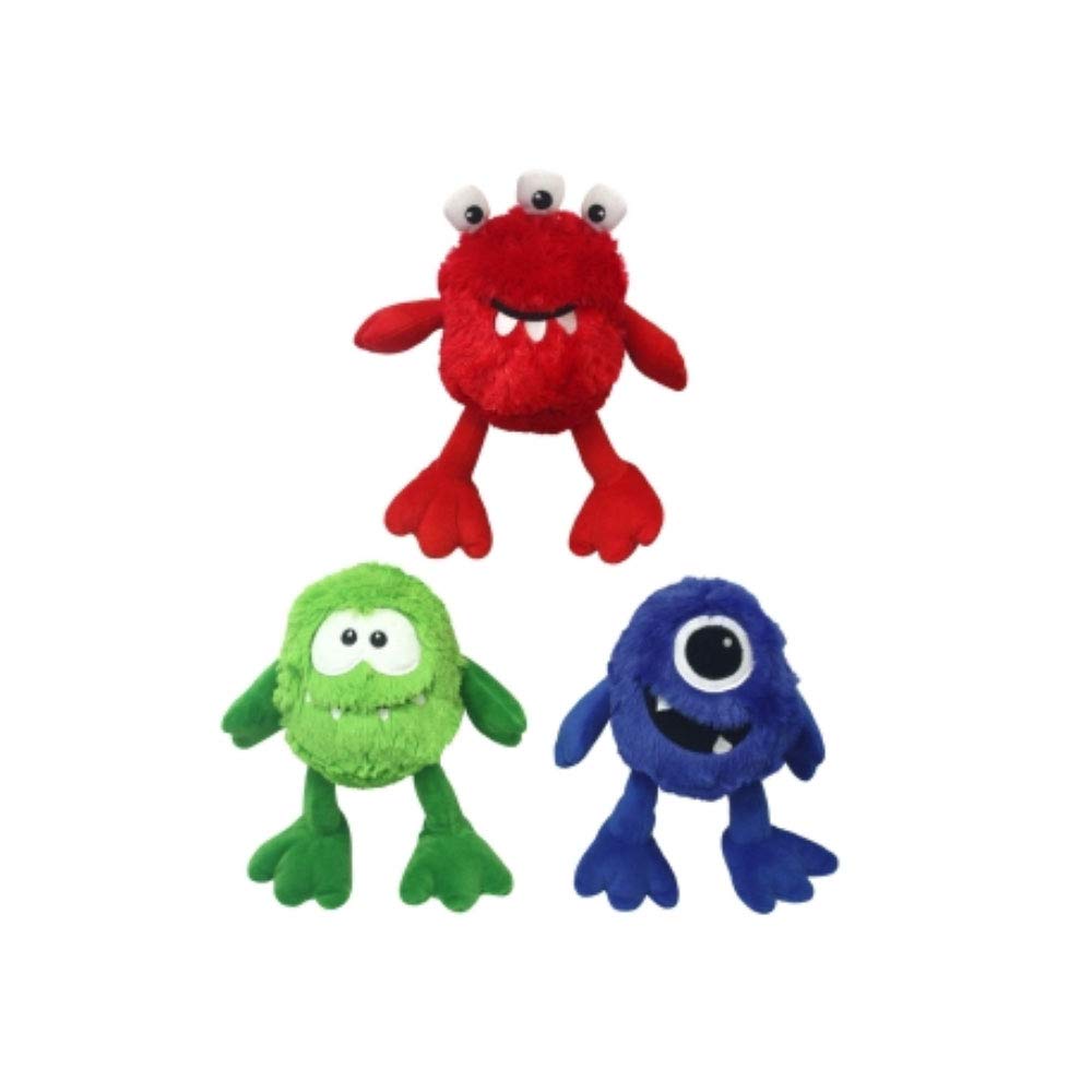 Multipet Minipet Monsters Squeak and Plush Dog Toy - Assorted - 5" Inches  