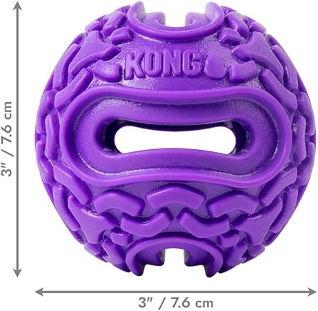 Kong Squeez Flex Ball Bully Stick and Treat-Holding Chew and Fetch Rubber Dog Toy - Small/Medium