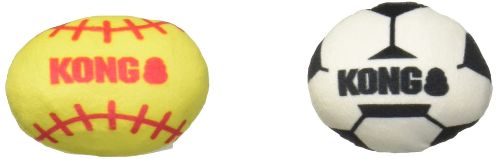 Kong Sport Balls Rattle and Crackling Cat Toys - Assorted - 2 Pack  