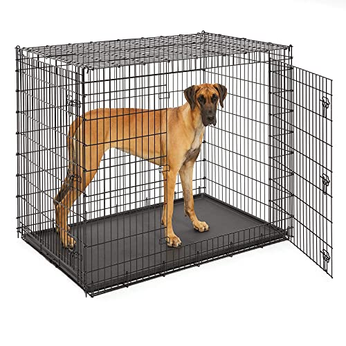 Midwest Ginormous Metal Folding Double Door Dog Crate - 54" X 37" X 45" Inches  