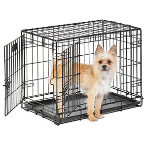 Midwest Contour Metal Folding Single Door Dog Crate - 18" X 12" X 14" Inches