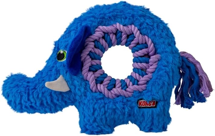 Kong Ringaroos Elephant Tough-Knotted Rope and Squeak Dog Toy - Medium