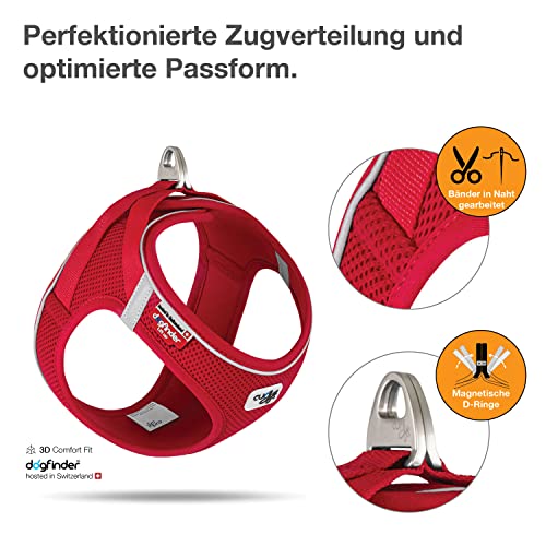 Curli Magnetic Vest V2 Air-Mesh Dog Harness - Red - Medium - Dogs 13.2 to 19.8 Lbs