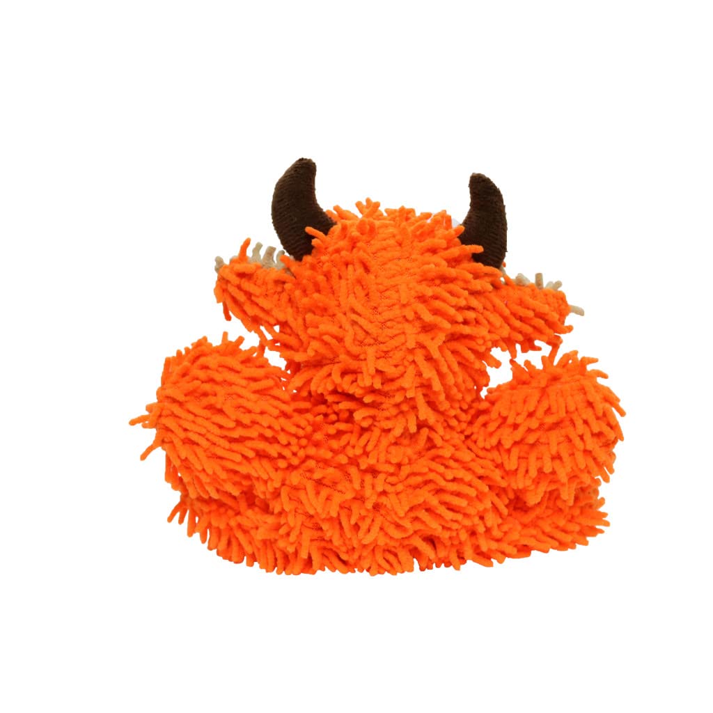 Mighty Microfiber Bull Ball Floating Squeak and Plush Dog Toy - Orange - Medium  