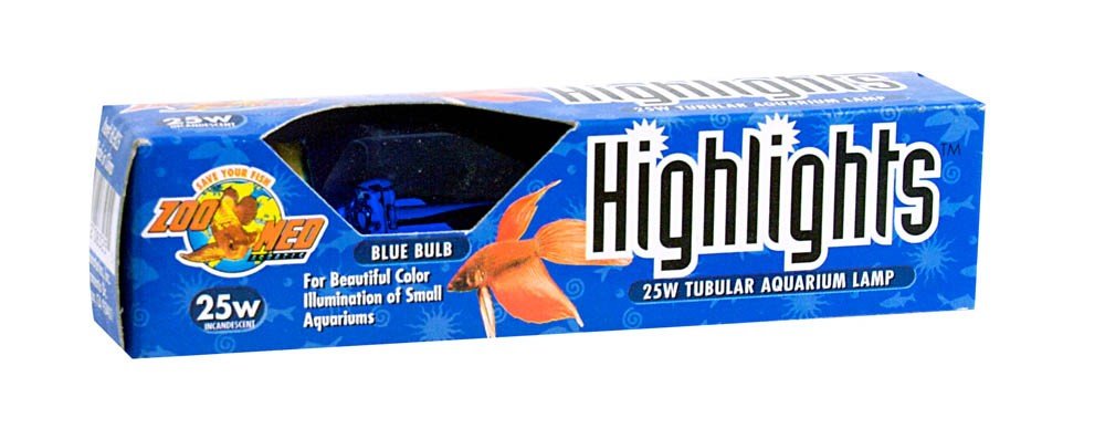 Zoo Med Laboratories Highlights Incandescent Tubular Aquarium Light Bulb - Blue - 25 Wa...
