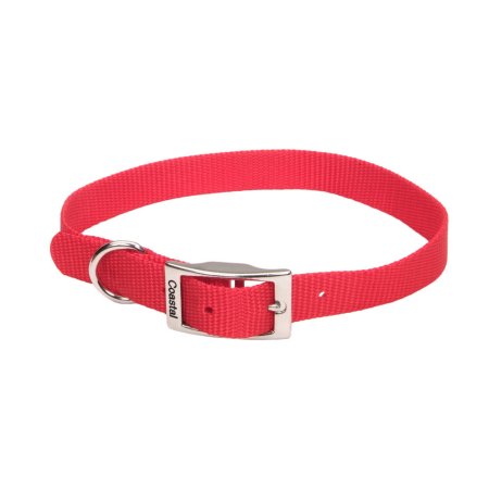 Coastal Single Ply Nylon Dog Collar - Red - L:16 X W:3/4 Inch