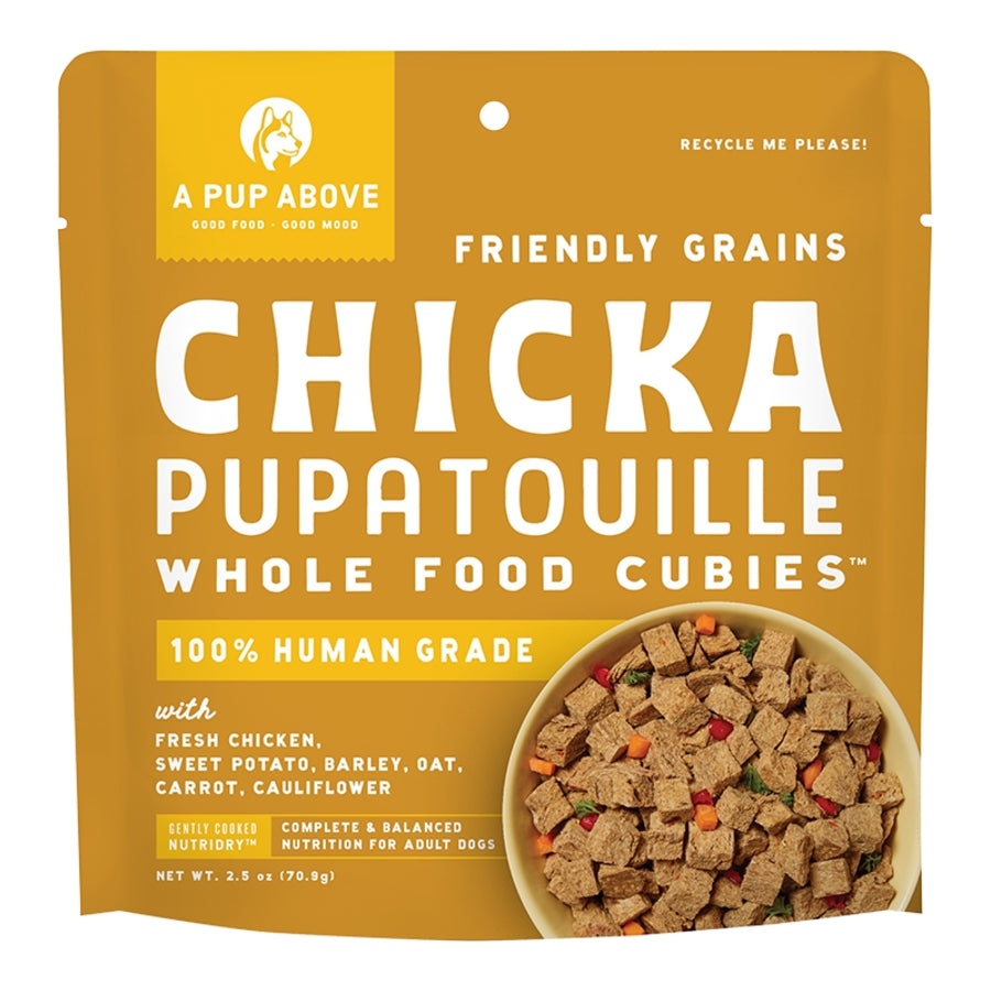 A Pup Above Cubies Friendly Grains Chicka Pupatouille Chicken Air-Dried Dog Food - 2.5 Oz - 10 Count