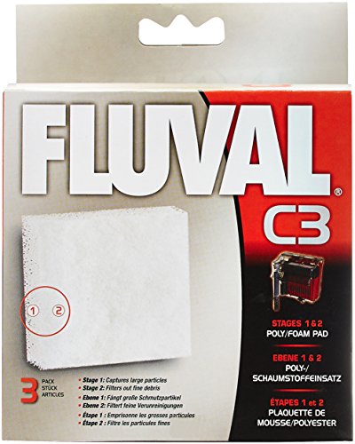 Fluval Poly Foam Pad Replacement Filter Media for C3 Aquarium Power Filter - 3 Pack Default Title
