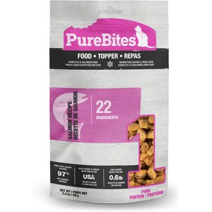 Purebites Salmon Recipe Freeze-Dried Raw Cat Food Topper Pouch 2.4 Ounce