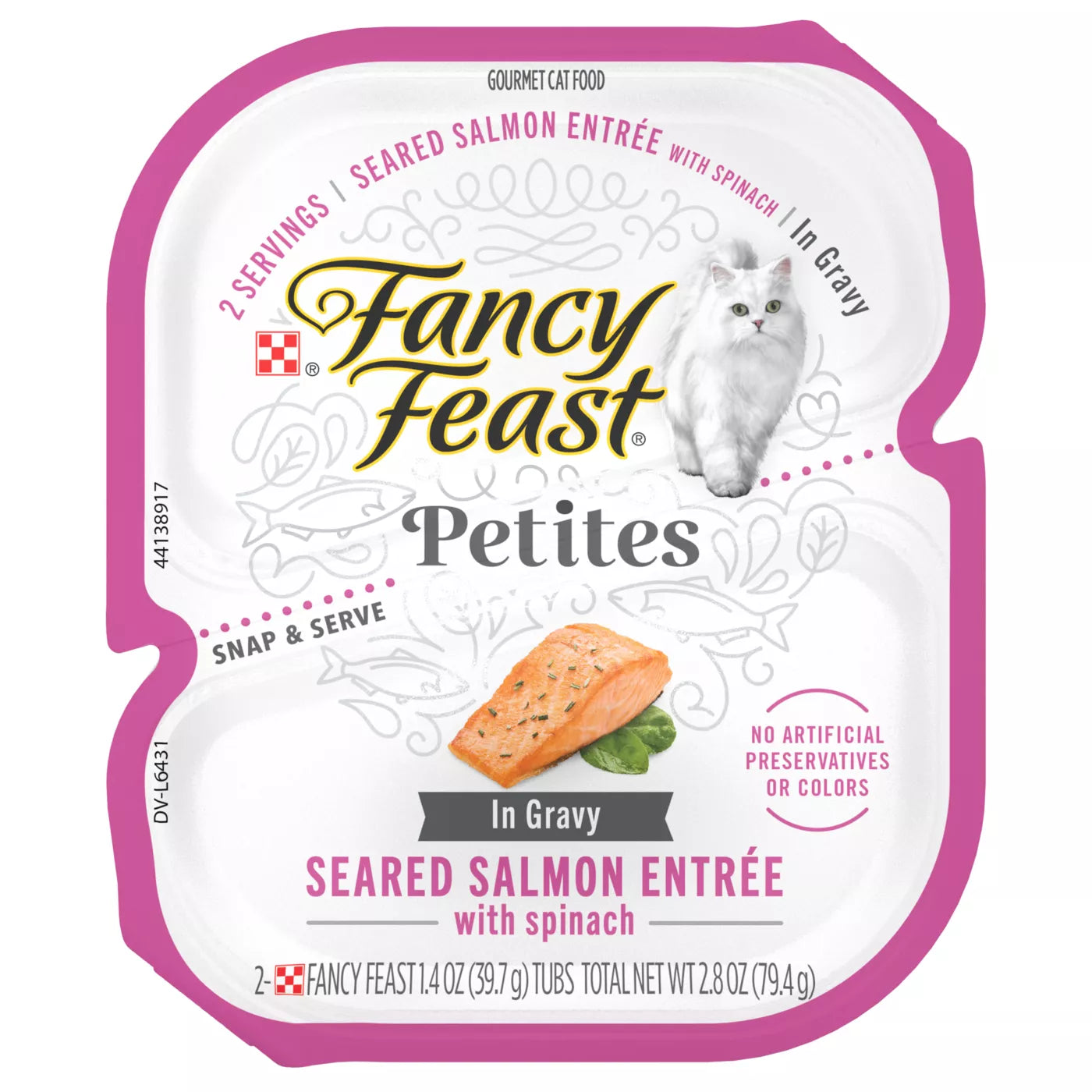 Purina Fancy Feast Petites Wild Alaskan Salmon Pate Entrée Wet Cat Food Trays - 2.8 Oz - Case of 12