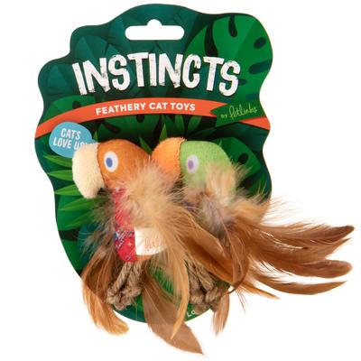 Petlinks SmartyKat Instincts HappyNip Love Mates Feather Birds Catnip and Silvervine Plush Cat Toys - Small - 2 Count
