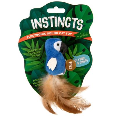 Petlinks SmartyKat Instincts Electronic Soundmaking Chatty Chirp Bird Catnip and Silvervine Plush Cat Toy - Small
