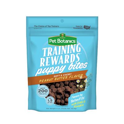Pet Botanics Training Rewards Mini Peanut Butter Flavor Soft and Chewy Puppy Training Dog Treats - 4 Oz
