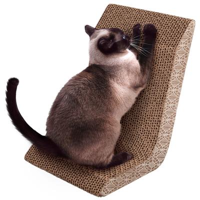 Petlinks Scratcher's Choice+ Ramp Catnip-Infused Reversible Corrugate Cat Scratcher - Large - L:16 X W:6.2 X H:8.4 Inches