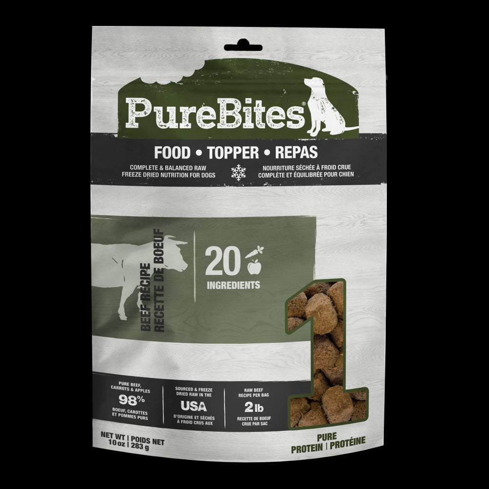 Purebites Pure Beef Carrots and Apples Freeze-Dried Dog Food Topper 3 Ounce