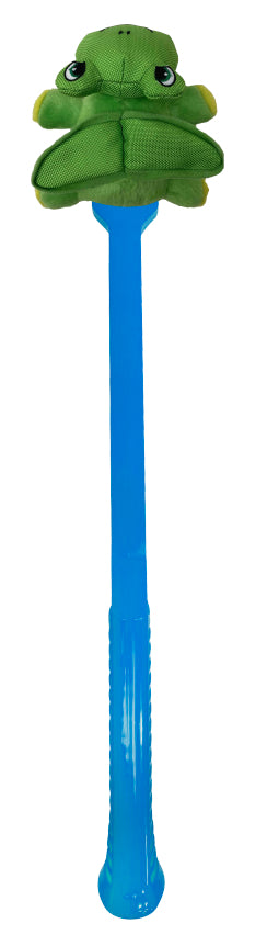 Flingerz Funki-Frog Fling and Fetch Launcher with Nylon Squeaking Frog Dog Toy    