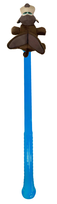 Flingerz Funki-Monkey Fling and Fetch Launcher with Nylon Squeaking Monkey Dog Toy    