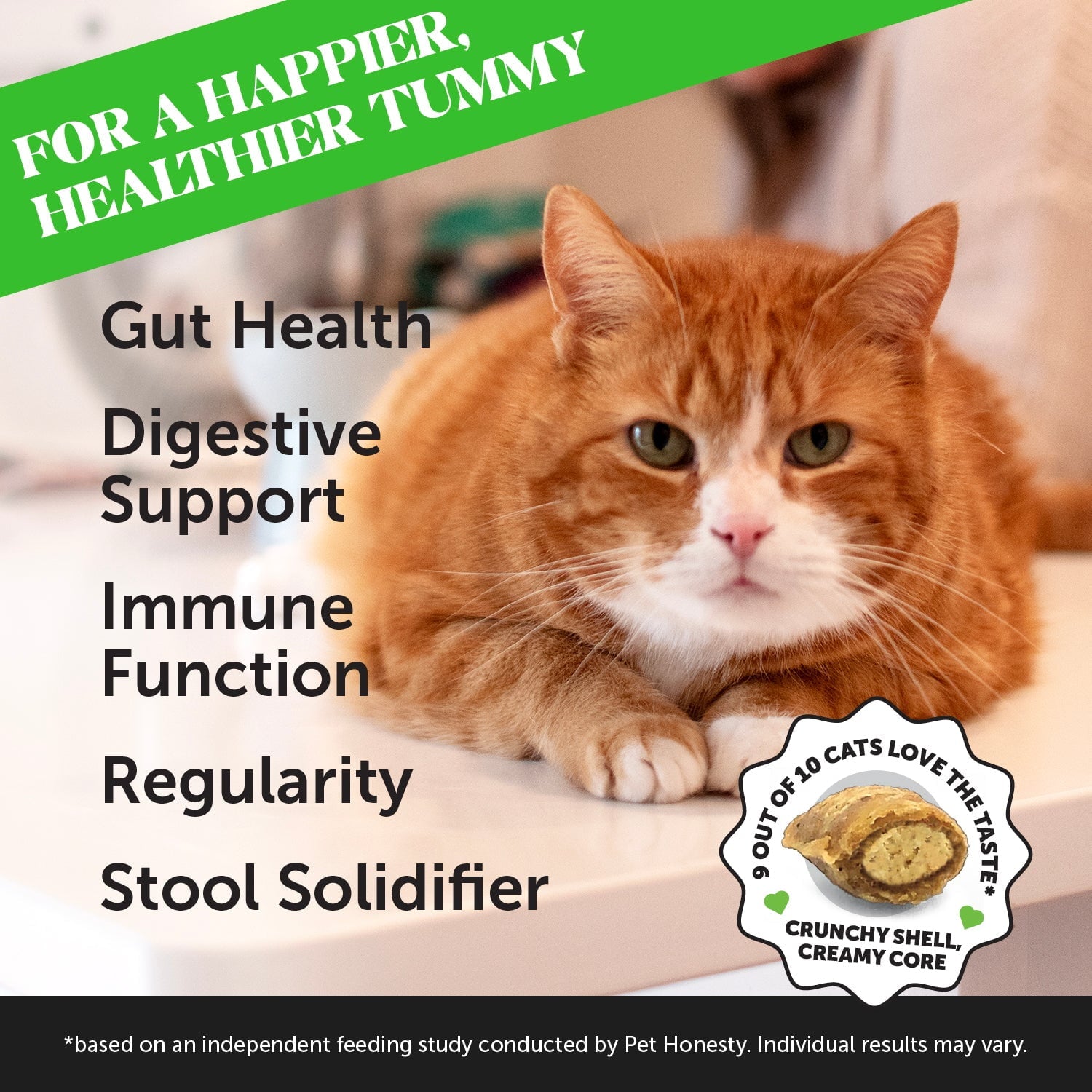 Pet Honesty Probiotics Gut+Health Digestion and Immune Support Chicken Flavor Supplemental Cat Treats - 3.7 Oz - 30 Day Supply