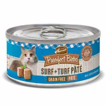 Merrick Grain-Free Purrfect Bistro Surf and Turf Salmon and Beef Pate Canned Cat Food - 3 Oz - Case of 24 Default Title