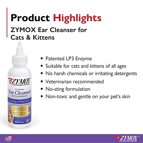 Zymox Enzymatic Gentle Ear Cleanser for Cats and Kittens - 4 Oz