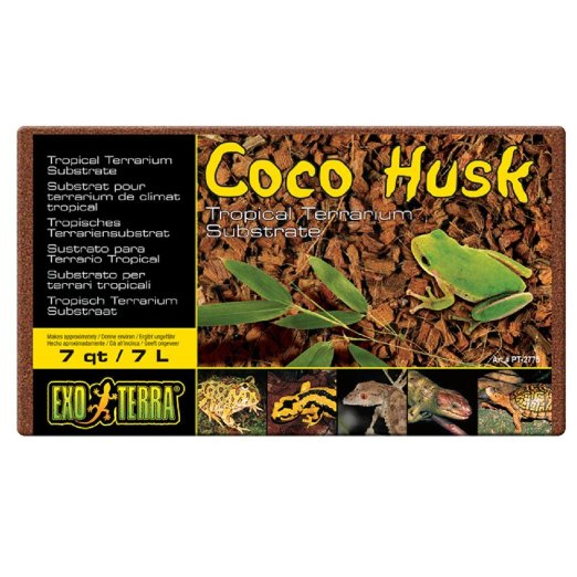 Exo Terra Coco Husk Brick Tropical Terrarium Reptile Substrate - 7 Quarts