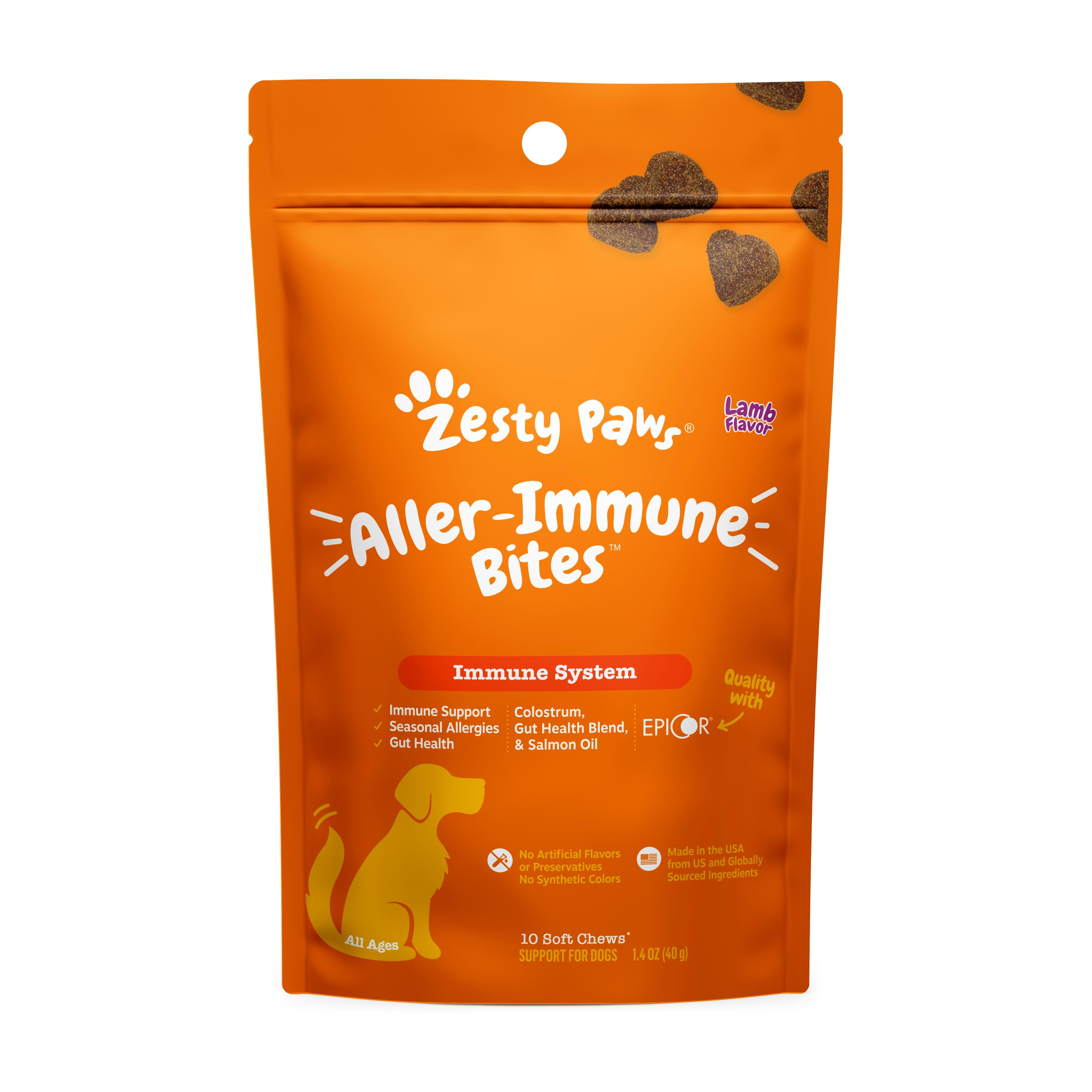 Zesty Paws Lil' Zesties Squares Alergy and Immune Support Lamb Soft Chew Dog Supplements - 10 Oz - Case of 12  