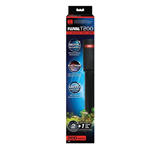 Fluval T200 T-Series Submersible Digital Aquarium Water Heater - 200 Watt - Up To 65 Gallons